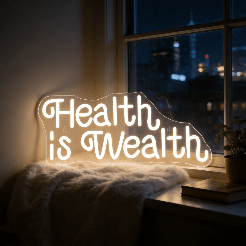Неоновая вывеска «Здоровье — э – обзор и цена Health Wellness Yoga