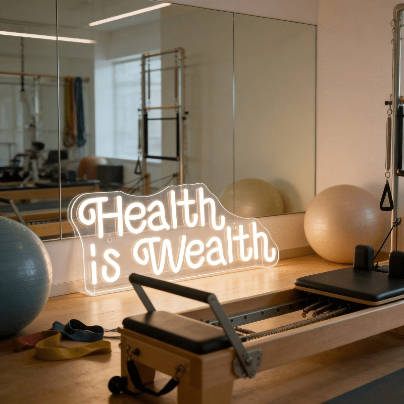 Неоновая вывеска «Здоровье — э – обзор и цена Health Wellness Yoga
